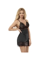 BABYDOLL MIT BLUMENPRINT AUF DER BRUST SCHWARZ VON SUBBLIME