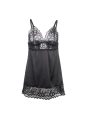 BABYDOLL MIT BLUMENPRINT AUF DER BRUST SCHWARZ VON SUBBLIME