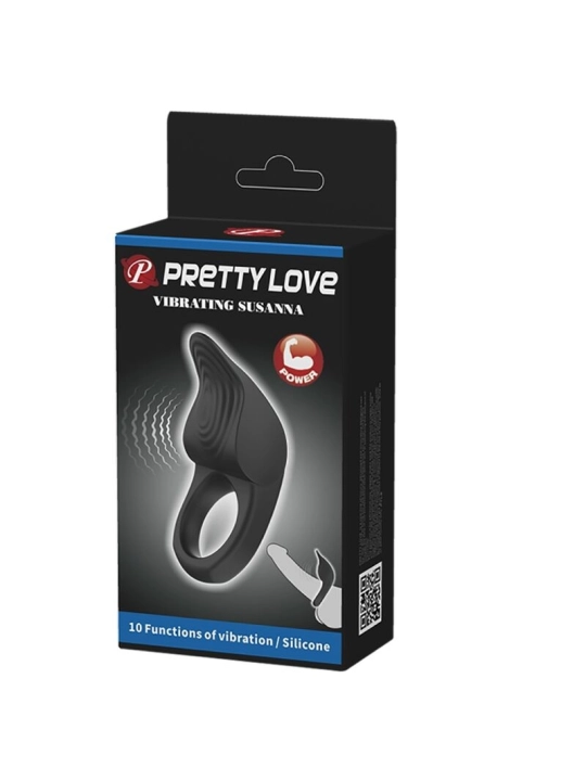 Susanna Vibrierender Penisring Schwarz von Pretty Love Male