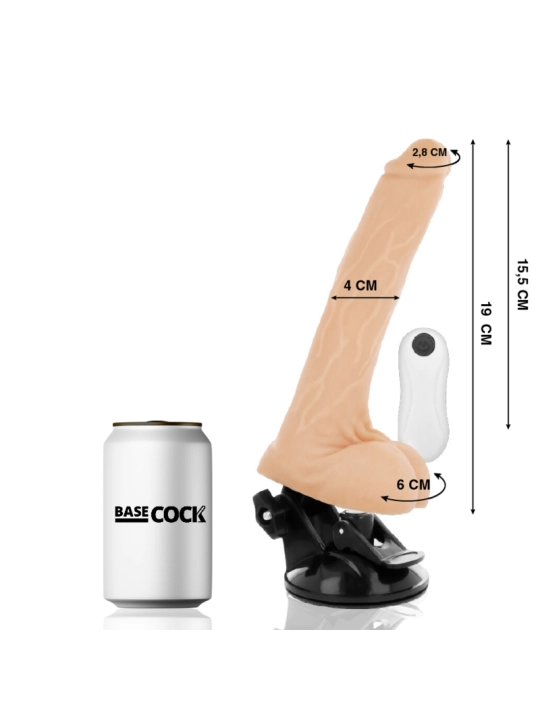 Realistischer Vibrator mit Fernbedienbares Natürlich 19 cm -O- 4 cm von Basecock