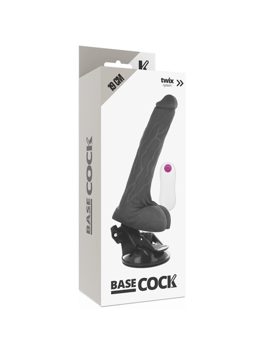 Realistischer Vibrator mit Fernbedienbares Schwarz 19 cm -O- 4 cm von Basecock