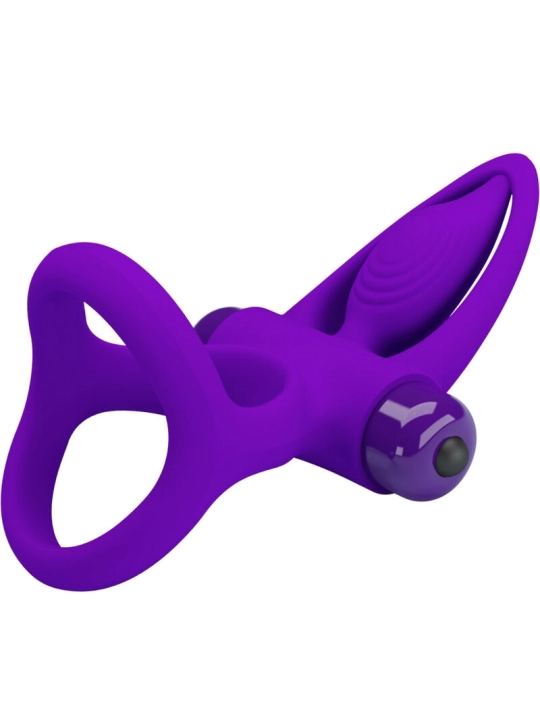 Vibratorring 10 Vibrationen Lila Silikon von Pretty Love Male