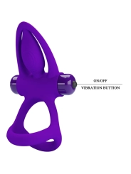 Vibratorring 10 Vibrationen Lila Silikon von Pretty Love Male