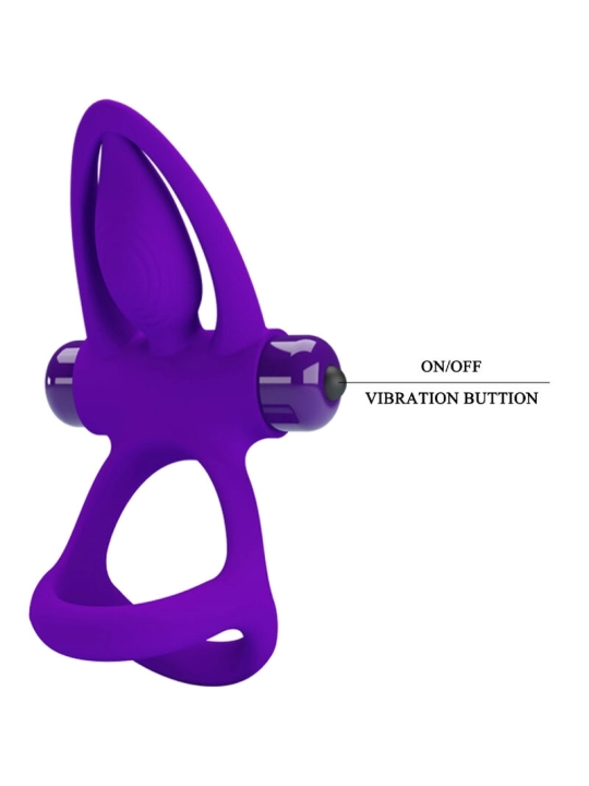 Vibratorring 10 Vibrationen Lila Silikon von Pretty Love Male