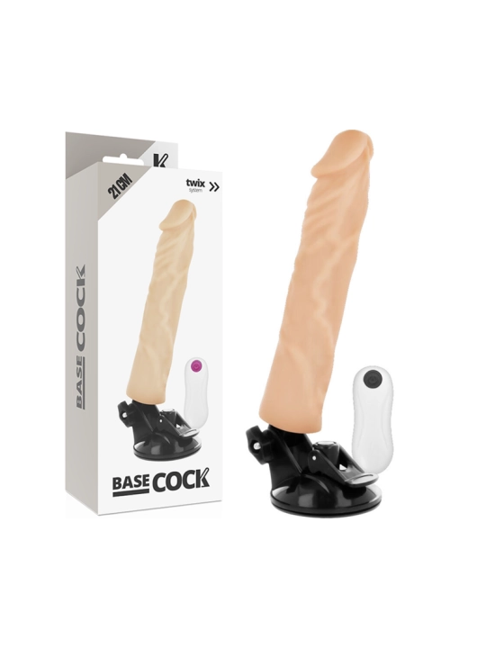 Realistischer Vibrator mit Fernbedienbares Naturweiss 21 cm -O- 4 cm von Basecock