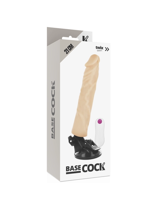 Realistischer Vibrator mit Fernbedienbares Naturweiss 21 cm -O- 4 cm von Basecock