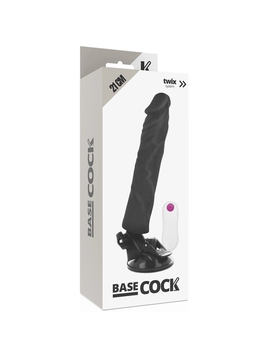 Realistischer Vibrator mit Fernbedienbares Schwarz 21 cm -O- 4 cm von Basecock