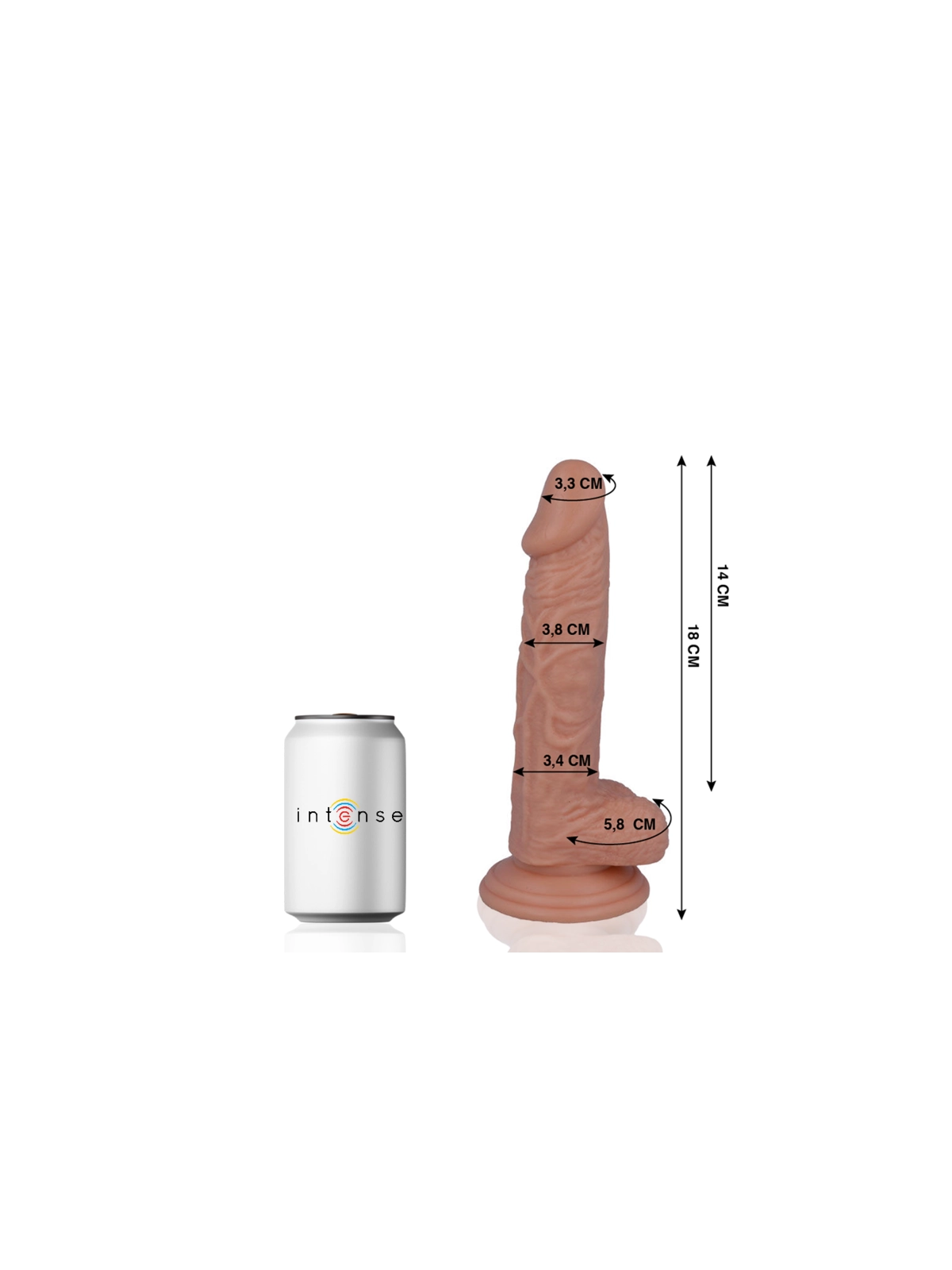 Mr 11 Realistischer Dildo 18 cm -O- 3.8 cm von Mr. Intense