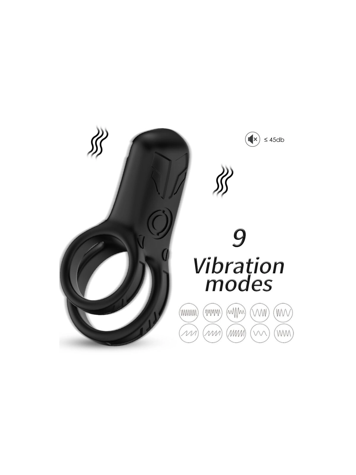 Doppelringvibrator Schwarz von Armony For Him