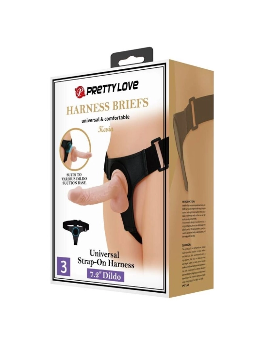 Harness-Hose Universal-Harness mit Dildo Kevin 19 cm Natural von Pretty Love