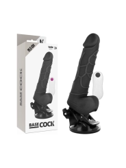 Realistischer Vibrator mit Fernbedienbares Schwarz mit Hoden 19.5 cm -O- 4 cm von Basecock