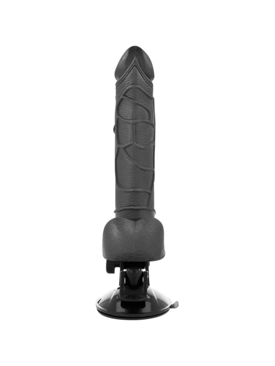 Realistischer Vibrator mit Fernbedienbares Schwarz mit Hoden 19.5 cm -O- 4 cm von Basecock