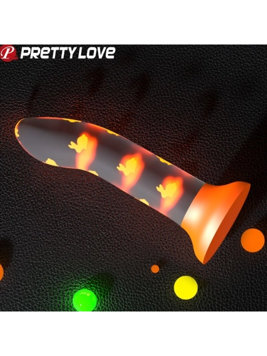 Magischer Nacht-Dildo Ohne Vibration Leuchtendes Orange von Pretty Love Flirtation