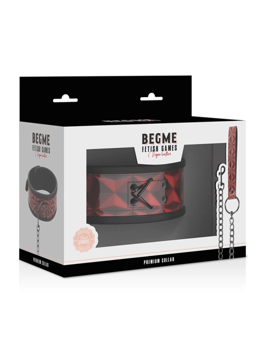 Red Edition Premium Veganes Lederhalsband mit Neoprenfutter von Begme Red Edition