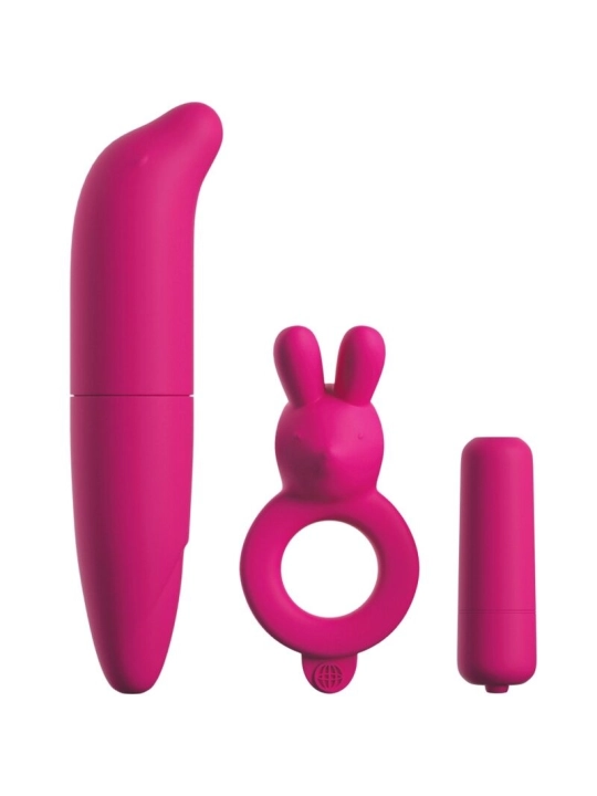 Kit für Paare mit Ring, Bullet und Rosa Stimulator von Classix