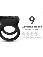 Doppelringvibrator Schwarz von Armony For Him