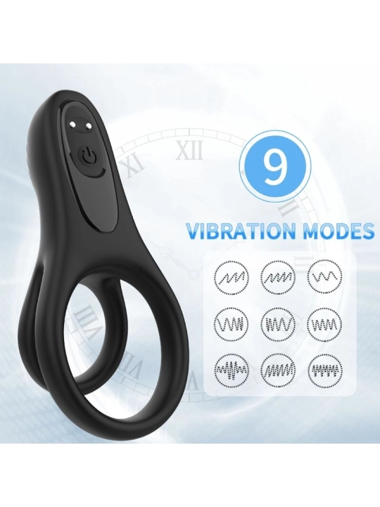 Doppelringvibrator Schwarz von Armony For Him