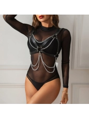 Harness-BH mit Kettendetail, One Size (S-L) von Subblime Fetish