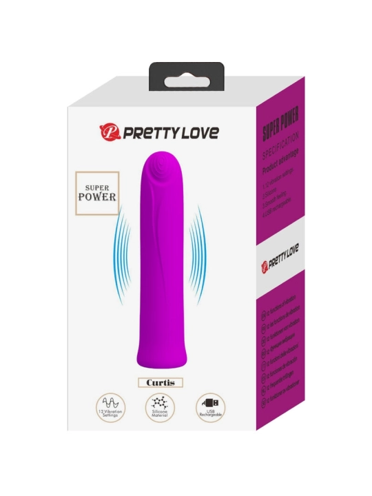 Curtis Mini Super Power Vibrator 12 Lila Silikonvibrationen von Pretty Love Flirtation