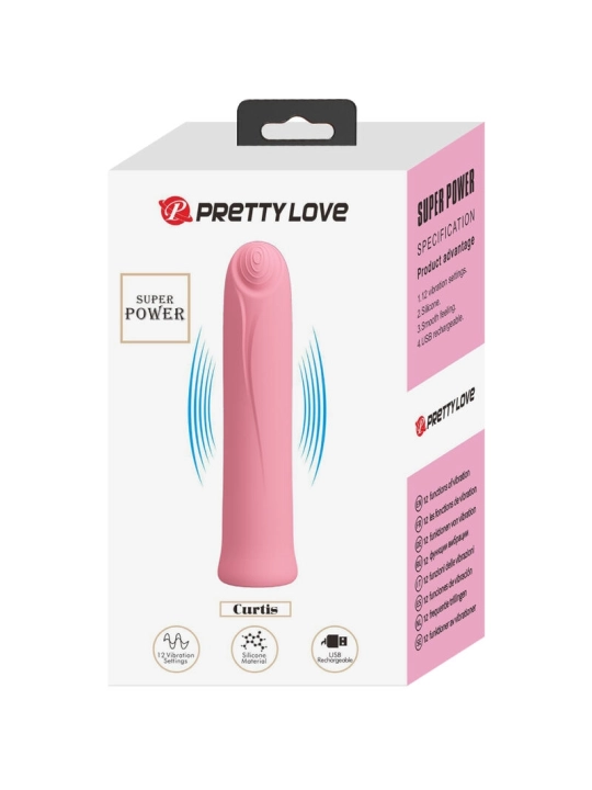 Curtis Mini Super Power Vibrator 12 Rosa Silikonvibrationen von Pretty Love Flirtation