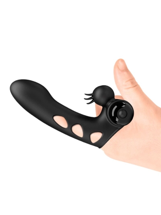 Orlando Schwarze Vibrator-Fingerhülle von Pretty Love Male