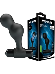 Schwarzer Silikon-Vibrator-Analstecker von Mr Play