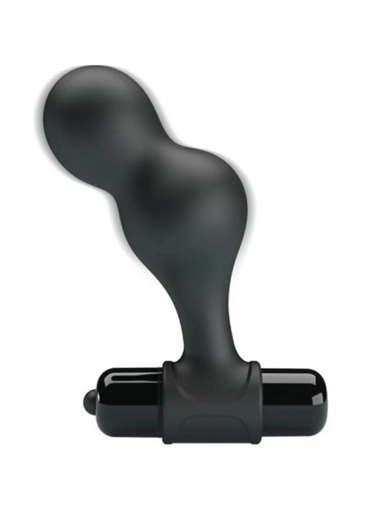 Schwarzer Silikon-Vibrator-Analstecker von Mr Play