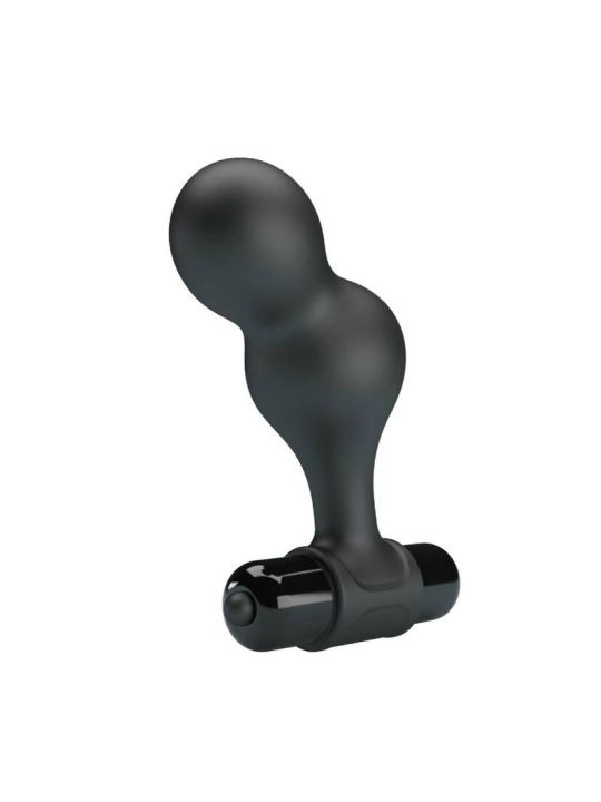 Schwarzer Silikon-Vibrator-Analstecker von Mr Play