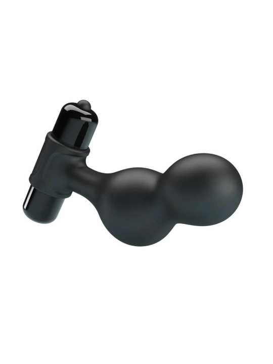 Schwarzer Silikon-Vibrator-Analstecker von Mr Play