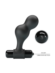 Schwarzer Silikon-Vibrator-Analstecker von Mr Play