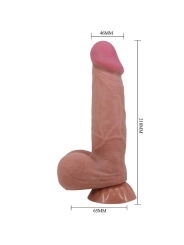 Sliding Skin Series Realistischer Dildo mit Schiebendem Braunen Beigesaugnapf 20,6 cm von Pretty Love High Grade