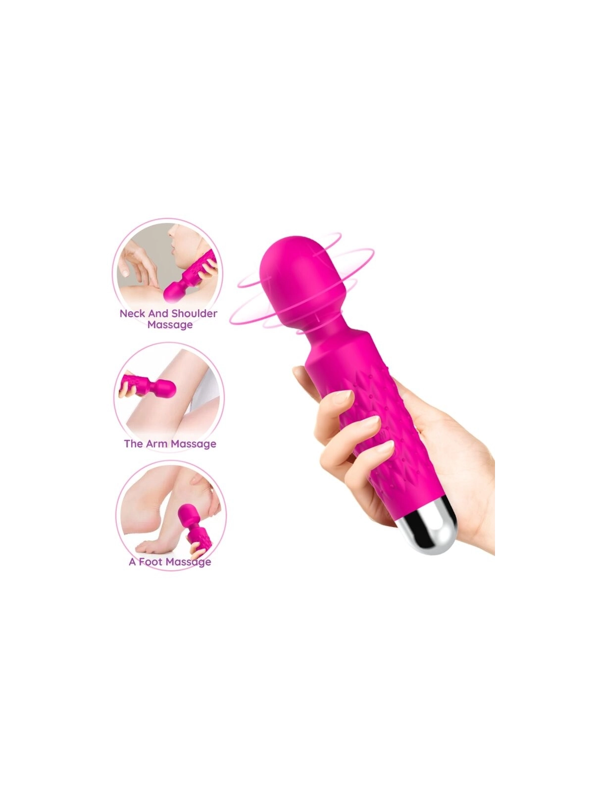 Postman Massager & Vibrator Super Flexibler Kopf Fuchsia von Armony Massagers