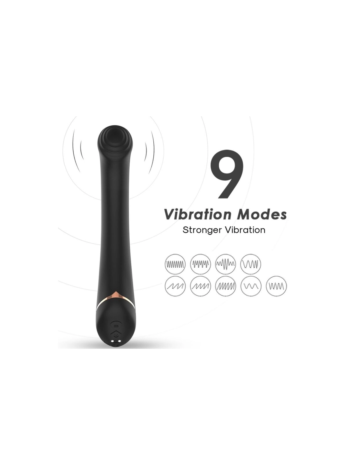 Vibrator Faltkopf Silikon Schwarz von Armony Vibrators