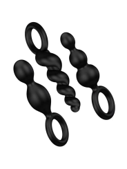 Analplugs Set 3 St Schwarz von Satisfyer Plugs