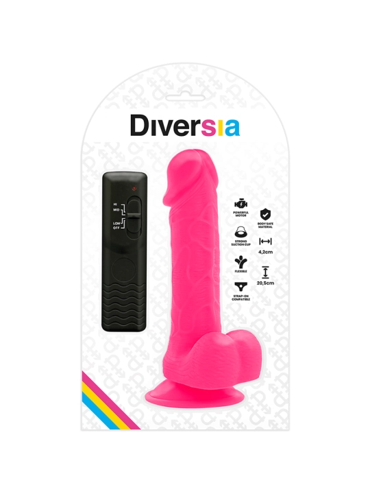 Flexibler Vibrierender Dildo Rosa 20.5 cm -O- 4.2 cm von Diversia