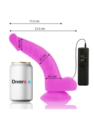 Flexibler Vibrierender Dildo Lila 21.5 cm -O- 4.5 cm von Diversia