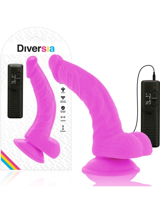 Flexibler Vibrierender Dildo Lila 21.5 cm -O- 4.5 cm von Diversia