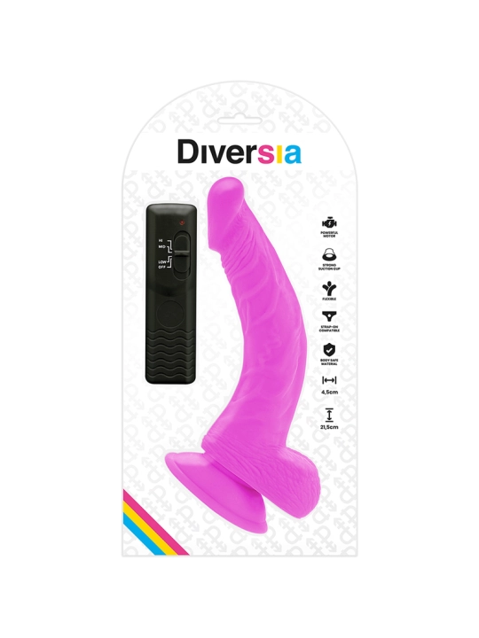 Flexibler Vibrierender Dildo Lila 21.5 cm -O- 4.5 cm von Diversia