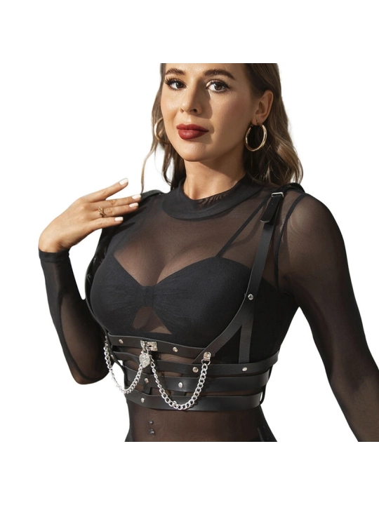 Korsett Harness mit Kette Detail One Size (S-L) von Subblime Fetish