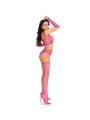 Crop-Top-Strümpfe & Handschuhe Fuchsia von Leg Avenue Sets