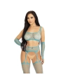 CROP TOP STRÜMPFE UND HANDSCHUHE BLAU ONE SIZE (S-L) VON LEG AVENUE