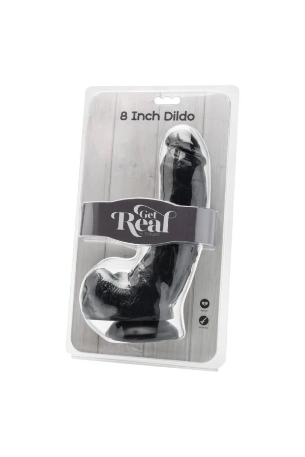 Dildo 20,5 cm mit Hoden Schwarz von Get Real