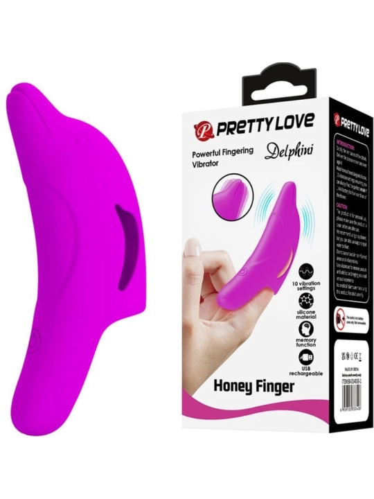 Delphini Leistungsstarker Lila Fingerstimulator von Pretty Love