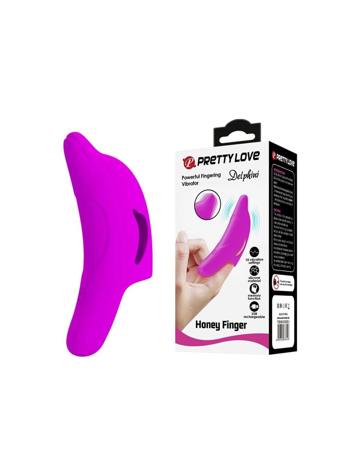 Delphini Leistungsstarker Lila Fingerstimulator von Pretty Love