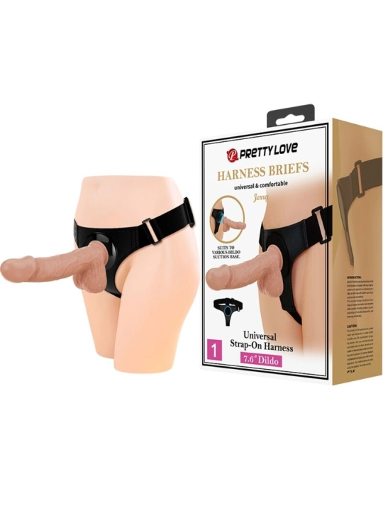 Harness-Hose Universal-Harness mit Dildo Jerry 21.8 cm Natur von Pretty Love