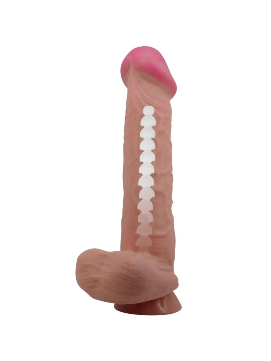 Sliding Skin Series Realistischer Dildo mit Sliding Skin Saugnapf Braun 26 cm von Pretty Love High Grade