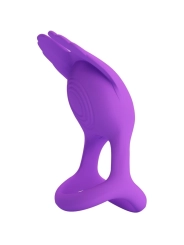 Silas Vibrant Penis Ring 7 Vibrationen Lila Silikon von Pretty Love Male