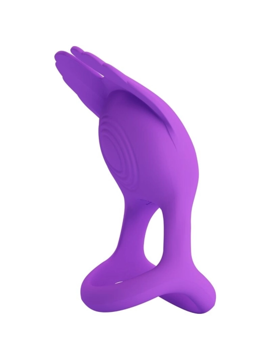 Silas Vibrant Penis Ring 7 Vibrationen Lila Silikon von Pretty Love Male