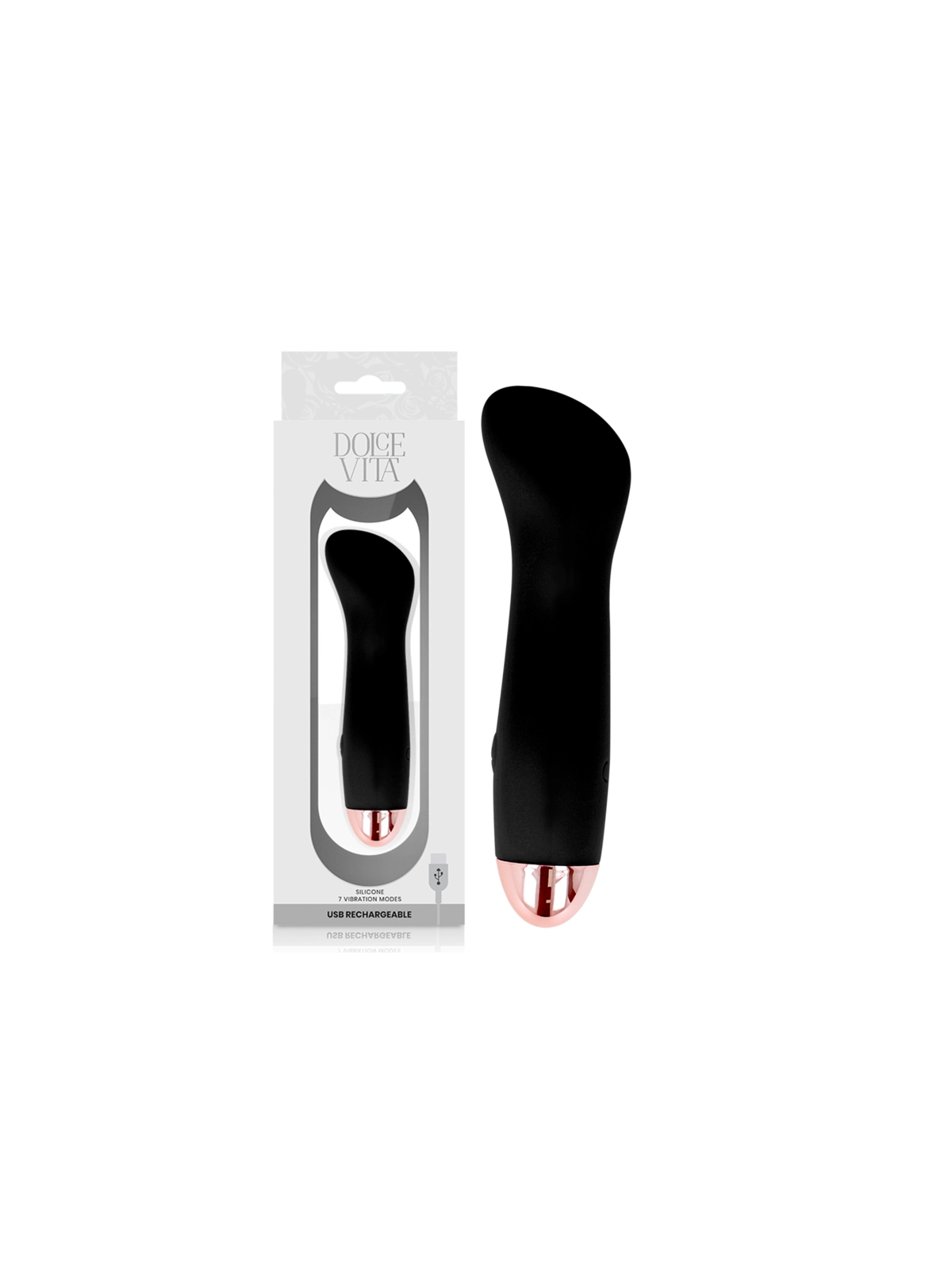 Aufladbarer Vibrator Eine Schwarze 7-Geschwindigkeit von Dolce Vita