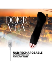 Aufladbarer Vibrator Eine Schwarze 7-Geschwindigkeit von Dolce Vita